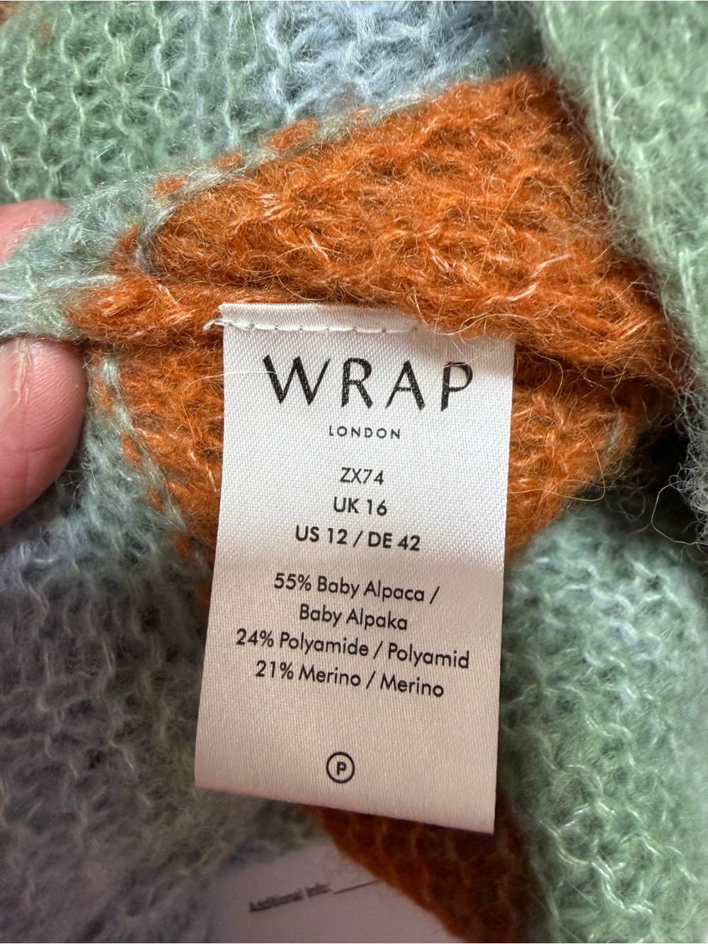 WRAP London Baby Alpaca Merino Wool Striped Cardigan US 12 Boho - Picture 11 of 12